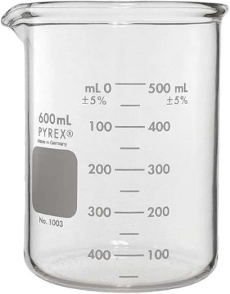 Picture of Pyrex Heavy Duty Griffin 1003 600mL Beaker Double Scale Graduated; Each