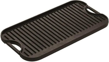Picture of Lodge Pro-Grid Reversible Grill/Griddle - 20 Inches x 10.5 Inches - Dual-Sided Cast Iron Griddle - Double Burner Grill - Even Heat Distribution - PFAS-Free Non-Toxic Cookware