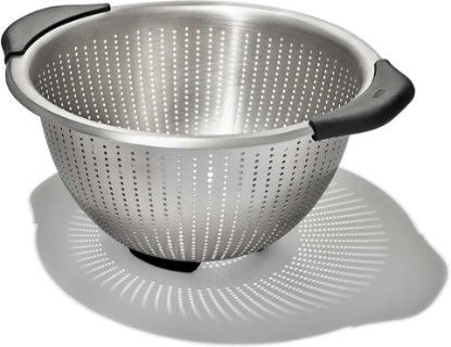 Picture of OXO Good Grips Stainless Steel Colander, 5 qt. Capacity, Strainer with Non-Slip Handles, Kitchen Colander for Pasta and Vegetables, Nesting Stainless Steel Strainer and Sieve