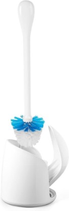 Picture of OXO Good Grips Compact Toilet Brush & Canister, Toilet Bowl Brush and Holder with Automatic Canister Door, Bathroom and Small Spaces Cleaning Supplies Essential