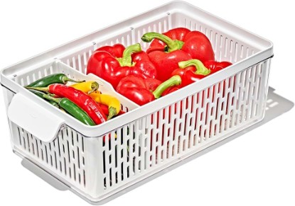 Picture of OXO Good Grips Produce Saver – Medium Bin, 13.8 x 7.4 x 4.7 in, White