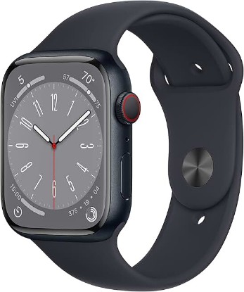 Picture of Apple Watch Series 8 [GPS + Cellular, 45mm] - Midnight Aluminum Case with Midnight Sport Band, M/L (Renewed)