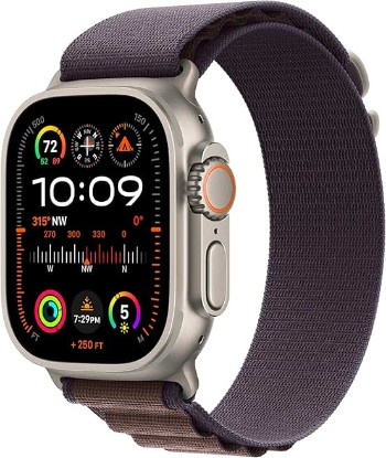 Picture of Apple Watch Ultra 2 [GPS + Cellular 49mm] Smartwatch with Rugged Titanium Case & Indigo Alpine Loop Medium. Fitness Tracker, Precision GPS, Action Button, Extra-Long Battery Life Carbon Neutral Certified by SCS Global Services
