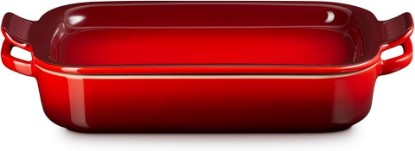 Picture of Le Creuset Stoneware Rectangular Dish with Platter Lid, 3 qt., Cerise