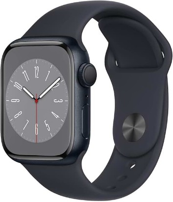 Picture of Apple Watch Series 8 [GPS, 41mm] - Midnight Aluminum Case with Midnight Sport Band, M/L (Renewed)