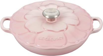 Picture of Le Creuset Signature Enameled Cast Iron Petal Braiser, 2.25qt., Shell Pink