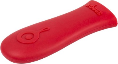 Picture of Lodge Silicone Hot Handle Holder - Dishwasher Safe Hot Handle Holder Designed for Lodge Cast Iron Skillets 9 Inches+ w/Keyhole Handle - Reusable Heat Protection Up to 500° - Red