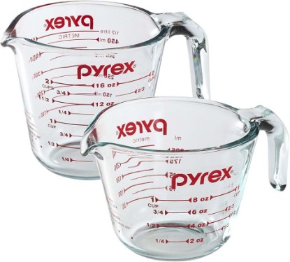 Picture of Pyrex Prepware 2-Piece Glass Measuring Set, 1 and 2-Cup, 2 Pack, Clear