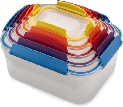 Picture of Joseph Joseph Nest Lock Plastic BPA Free Food Storage Container Set with Lockable Airtight Leakproof Lids, 10-Piece, Multi-Color