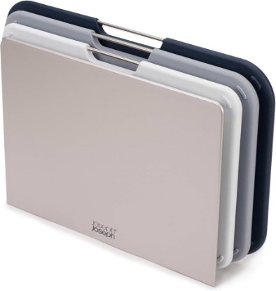 Picture of Joseph Joseph Nest 3 Piece Color Coded Cutting Board Set With Storage Stand, Regular - Grey/Blue