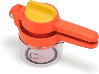 Picture of Joseph Joseph JuiceMax Plus Manual Citrus Juicer & Press, Dual-Action, Measuring Cup, Lemon, Lime, Orange