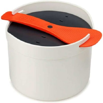Picture of Joseph Joseph M-Cuisine Microwave Rice Cooker Steamer 2 Liter/8.5 Cup - Stone/Orange