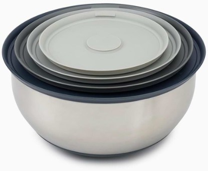 Picture of Joseph Joseph Prep&Store- Stainless Steel Mixing Nest Bowls with Lids, 8 piece Metal Bowl food Storage Set, Stainless Steel