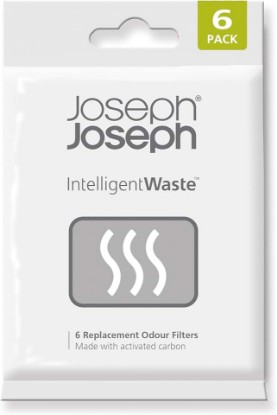 Picture of Joseph Joseph Trash Can Odor Filters, Smell Absorbing Refills for Food Waste Caddy, Compost Bin, Activated Carbon Deodorizer - Pack of 6 [Amazon-developed Certification] Compact by Design