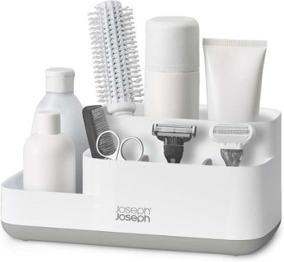 Picture of Joseph Joseph EasyStore - Bathroom Storage Countertop Caddy Organizer for Bathroom Accessories - Grey/White