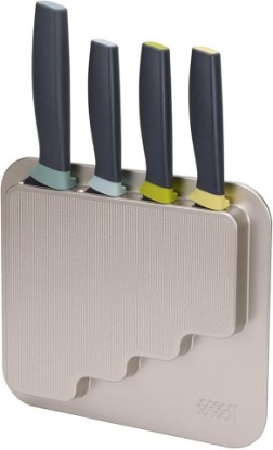 Picture of Joseph Joseph DoorStore Knives Elevate Set with Knife Block 3M Adhesive Wall and Cabinet Door Mount, 5-piece Opal
