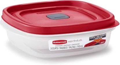 Picture of Rubbermaid 2030328 Easy Find Vented Lid Food Storage Container, 3-Cup (4)
