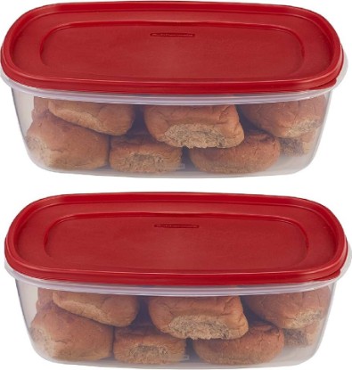 Picture of Rubbermaid 071691405382 food, 2 pack, clear with red lid