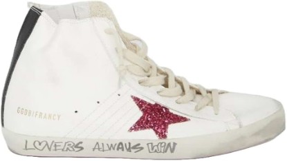 Picture of Golden Goose Women's Fashion Distressed Sneakers - Francy Nappa Leather Signature Foxing Trendy Shoes White