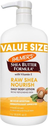 Picture of Palmer's Shea Formula Raw Shea Body Lotion for Dry Skin, Hand & Body Moisturizer, Value Size Pump Bottle, 33.8 Ounces (Pack of 1)
