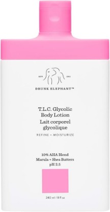 Picture of Drunk Elephant T.L.C. Glycolic Body Lotion - 240 ml/8 fl oz - Lightweight 10% Exfoliating AHA Lotion - Clean Clinical Skincare - Cruelty-Free - Free of Essential Oils, Silicones, and Fragrance