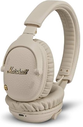 Picture of Marshall Monitor III A.N.C. Wireless Over-Ear Bluetooth Headphones - Active Noise Cancelling with Microphone | 100+ Hr Playtime | Lightweight, Foldable Design for Travel - Cream