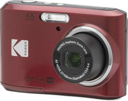 Picture of Kodak PIXPRO FZ45 Digital Camera, 16MP Point & Shoot with 4X Optical Zoom, 27mm Wide Angle, 2.7 Inch LCD, 1080p Video, Red
