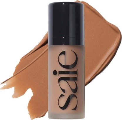 Picture of Saie Dew Bronze - Hydrating Liquid Bronzer Stick For a Sun Kissed Glow - Liquid Contour Stick Infused with Nourishing Skin Care Ingredients - Sculpted Face Makeup Essential - Sand (0.4 oz)