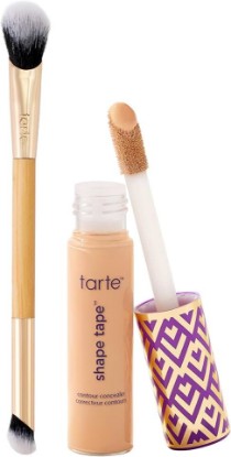 Picture of tarte shape tape concealer & brush – Instant Full Coverage for Under Eye, Dark Circles, Fine Lines, Redness & Discoloration, Dermatologist-Tested, Vegan, Cruelty Free