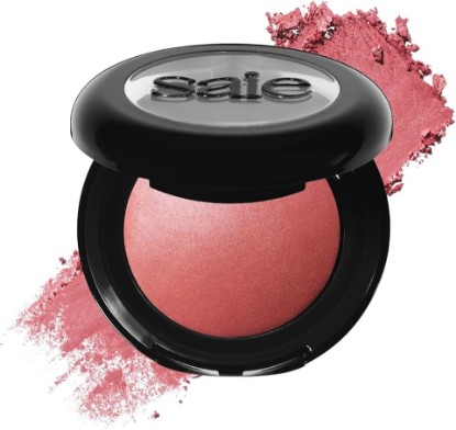 Picture of Saie SuperSuede Baked Blush - Talc-Free Powder Blush for Cheeks Infused with Hyaluronic Acid, Glycerin + Squalane - Hydrating Face Makeup for a Natural, Diffused Flush of Color - Mia (0.1 Ounce)
