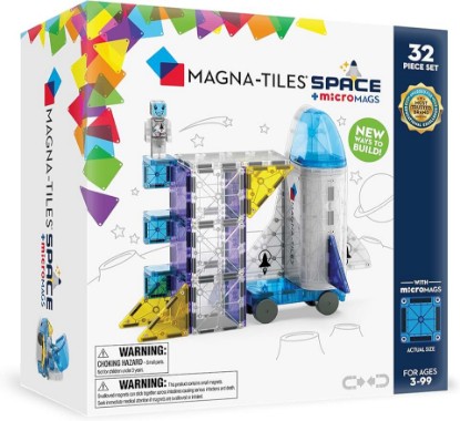 Picture of MAGNA-TILES Space 32-Piece Magnetic Construction Set, The Original Magnetic Building Brand
