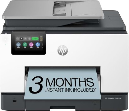 Picture of HP OfficeJet Pro 9135e Wireless All-in-One Color Inkjet Printer, Print, scan, copy, fax, ADF, Duplex printing best-for-office, 3 month Instant Ink trial included, AI-enabled (404M0A)