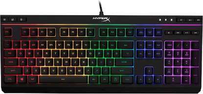 Picture of HyperX Alloy Core RGB – Membrane Gaming Keyboard, Comfortable Quiet Silent Keys with RGB LED Lighting Effects, Spill Resistant, Dedicated Media Keys, Compatible with Windows 10/8.1/8/7 – Black