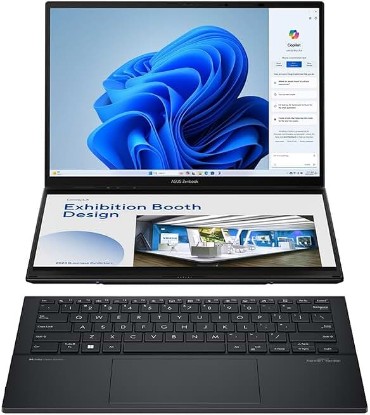 Picture of ASUS Zenbook Duo Dual 14" OLED 3K 120Hz Touchscreen Laptop Intel Core Ultra 7 255H 32GB RAM 1TB SSD Inkwell Gray