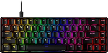 Picture of HyperX Alloy Origins 65 - Full Size Mechanical Gaming Keyboard Red Switch RGB LED Backlit Double Shot PBT Keycaps Computer Gamer Wired Linear Keyboard for PC Xbox PlayStation, Black (Renewed)