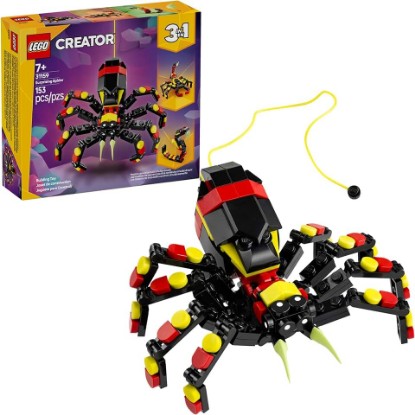 Picture of LEGO Creator 3 in 1 Wild Animals Surprising Spider Toy - Building Toy with 3 Build Options, Spider, Scorpion, or Snake - Animal Figures for Kids, Boys & Girls, Ages 7+ - Gift Idea for Birthday - 31159