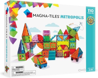 Picture of MAGNA-TILES Metropolis 110-Piece Magnetic Construction Set, The ORIGINAL Magnetic Building Brand