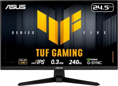 Picture of ASUS TUF Gaming Series 5 24.5” 1080P Monitor (VG259QM5A) – Full HD, Fast-IPS, 240Hz, 0.3ms, G-SYNC Compatible, FreeSync Premium, 99% sRGB, DisplayWidget, Gaming AI, 3 yr Warranty