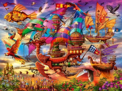 Picture of Ravensburger The Flight 1500 Piece Jigsaw Puzzle by Ciro Marchetti | Precision Cut Vibrant, Glare-Free Imagery | Great for Adults & Kids The Forest Stewardship Council
