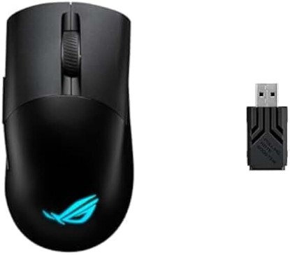 Picture of ASUS ROG Keris Wireless Aimpoint Gaming Mouse (75g, 42K DPI) & ROG 8000Hz Polling Rate Booster Bundle - Black