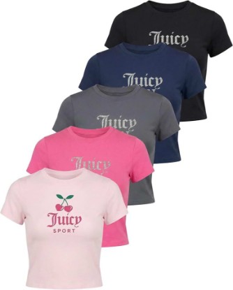 Picture of Juicy Couture Women's Cap Sleeve Crop Top Shirts – Athletic Workout, Gym, Yoga & Everyday Activewear