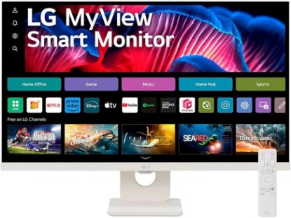 Picture of LG MyView 27SR73U 27" 16:9 4K Ultra HD USB-C IPS LCD HDR Smart Monitor with WebOS, White