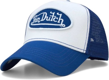 Picture of Von Dutch Unisex Trucker Hat - Curved Bill Mesh Back Retro Classic Colorblock Snapback Baseball Cap for Men and Women