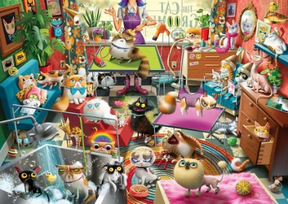Picture of Ravensburger The Cat Groomer – 1000 Piece Jigsaw Puzzle by Dean Macadam – Whimsical Cat Salon Scene - Vibrant Artwork - Premium Quality Ages 14 and Up The Forest Stewardship Council
