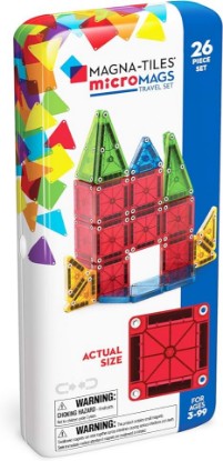 Picture of MAGNA-TILES microMAGS 26-Piece Travel Magnetic Construction Set – Bold Colors, The Original Magnetic Building Brand