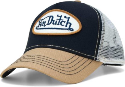 Picture of Von Dutch Unisex Trucker Hat - Curved Bill Mesh Back Retro Classic Colorblock Snapback Baseball Cap for Men and Women