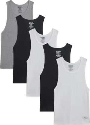 Picture of Von Dutch Mens Tank Tops - 5 Pack Soft Cotton A-Shirts for Men, Sleeveless Classic Mens Undershirts for Everyday Wear