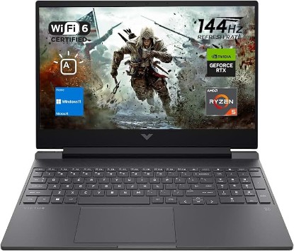 Picture of HP Victus 15 Gaming Laptop, 15.6" FHD 144Hz Display, AMD Ryzen 5 7535HS, 16GB DDR5 RAM, 1TB PCIe M.2 SSD, NVIDIA GeForce RTX 2050, HDMI, Webcam, Backlit Keyboard, Wi-Fi 6, Windows 11 Home, Silver