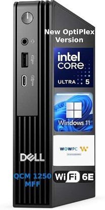 Picture of Dell Pro Micro QCM1250 Mini Desktop Computer, New OptiPlex Version AI PC for Business&Home, Intel 14-Core Ultra 5 235T, 16GB DDR5, 512GB PCIe SSD, Dual 4K Display Support, USB-C, Win11