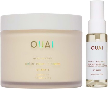 Picture of OUAI St. Barts Hair & Body Gift Set - Tropical-Scented Body Care for Women & Men - Includes Full Size Hydrating Body Cream & Deluxe Hair and Body Mist (2 Count)